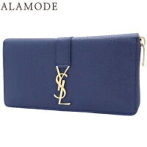 SAINT LAURENT PARIS Cassandra Full Zip Long Wallet Zipper Leather Blue